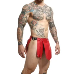 MOB Eroticwear Jupe homme Sm Roman Skirt Rouge-Noire